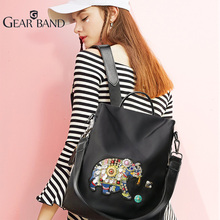 Gearband 戈尔本2018新品 亮片刺绣小象女士手提双肩背包女包包包