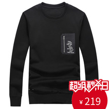 字母印花长袖 与狼共舞黑色套头卫衣 T恤男青年6102 男2017秋季新款