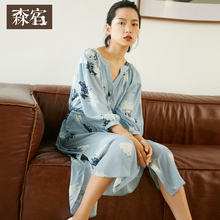 森宿甜美宽松连衣裙女秋装2018新款韩版中长款收腰显瘦气质裙子-图片