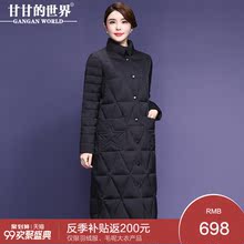 时尚小立领羽绒服女2018冬季新款甘甘的世界外套遮肉显瘦保暖防风图片
