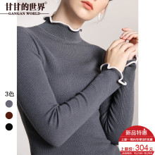 【全羊毛】甘甘的世界2018秋冬新款羊毛针织衫修身显瘦女套头毛衣图片