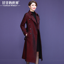 【加厚立体绒面】甘甘的世界2018秋冬新款中长款风衣外套中年女图片