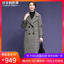 【全羊毛】女中长款2018新款甘甘的世界冬季毛呢外套双面呢大衣图片