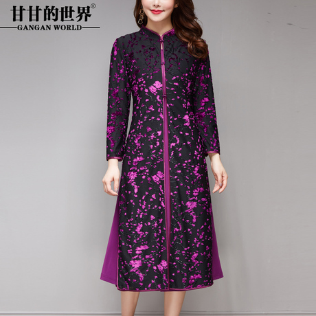 甘甘的世界2018春装新款婚礼妈妈装两件套连衣裙套装喜婆婆婚宴装商品大图