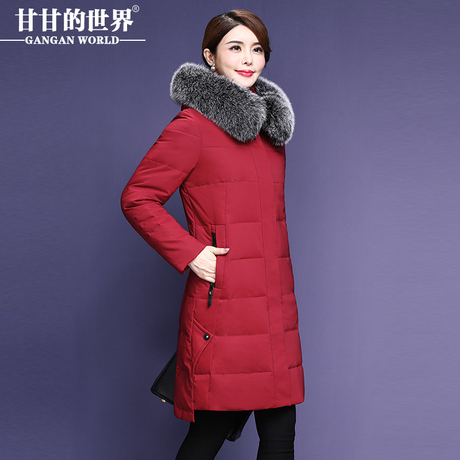 【90%白鸭绒 狐狸毛领】中长款羽绒服女H版型甘甘的世界冬季新款商品大图