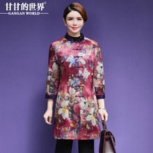 甘甘的世界2018秋装新款复古上衣女大码女装中长款妈妈装中国风图片