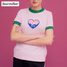 T恤女 18春夏可爱减龄爱心印花短袖 dearstalker直邮 韩国专柜代购