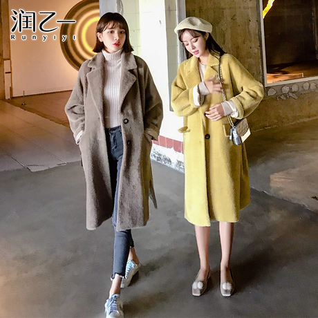 润乙一[10.08号0点上新]韩版中长款三色毛呢外套女秋冬季呢子大衣商品大图
