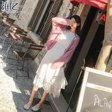 润乙一慵懒风马海毛毛衣 韩版小清新甜美可爱宽松针织外套开衫女图片