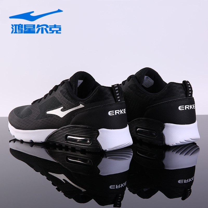 ERKE Men's Shoes Air Cushion Running Shoes Winter 2019 New Brand Mesh Breathable Sneakers Black Running Shoes