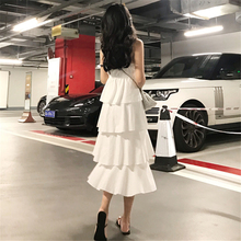 冷淡风连衣裙女复古韩版 高腰吊带蛋糕裙子 气质中长款 2019新款 夏装
