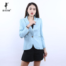 紫帝莎澜女装2018新款西服领绵羊皮皮衣修身职业短外套072图片