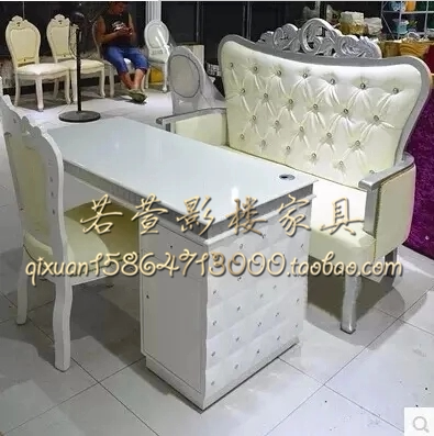 新款特价影楼家具吧台接单桌椅选片桌椅接单组合影楼家具接单桌椅