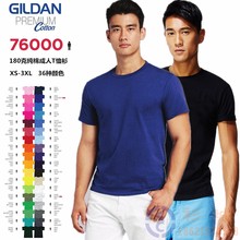 空白文化广告衫 班服印字 GILDAN吉尔丹76000纯棉纯色圆领T恤男短袖