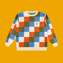 SADNESS 19SS GRID MTSS MELTING SWEATER小花刺绣彩格提花毛衣