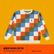 MELTING SADNESS(MTSS) 19SS GRID SWEATER小花刺绣彩格提花毛衣