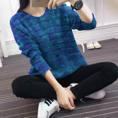 2018秋装新款韩版短款套头毛衣女开叉打底衫外套女装针织衫上衣潮