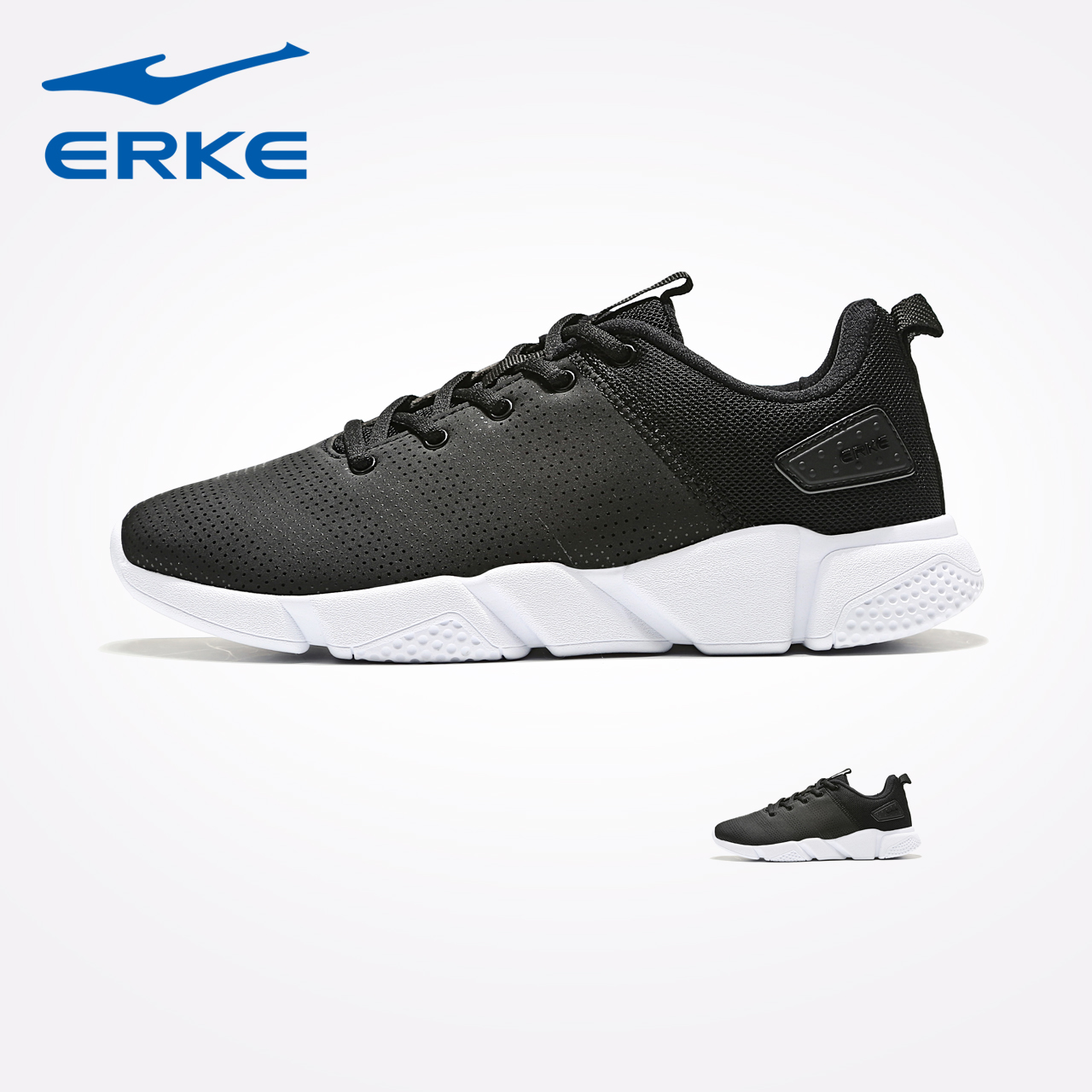 ERKE Sports Shoes Women's Genuine 2018 New Casual Women's Shoes Shock Absorbing Running Shoes Women's Light Breathable Running Shoes