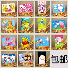 饰画10 手工小迷你画初学儿童卡通动漫装 diy数字油画减压10X15