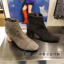Millie‘s 2018冬款 妙丽国内专柜代购 粗高跟羊绒裸靴女短靴LP241