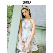 天使之城背心裙港风chic碎花裙修身连衣裙a字裙女夏图片
