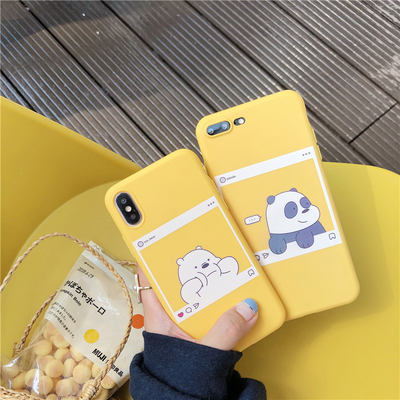 可爱小熊苹果8plus手机壳iphone6s全包7P软X硅胶情侣i8软5s保护套