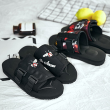 刺绣陈冠希凉鞋 小蜜蜂沙滩鞋 欧洲站一字拖男夏季户外潮牌休闲拖鞋