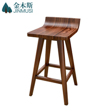 现代极风简北欧纯实木餐桌椅休闲高脚凳吧台前台椅咖啡厅酒吧凳子