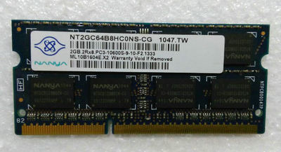 南亚 Nanya DDR3 1333 2G 2R*8 PC3-10600S 笔记本内存