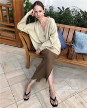 瑞典小众博主设计师Toteme 19 Vinci sweater V领美丽奴羊毛开衫