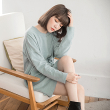 Orange Bear/桔熊优惠简约居家裙磨毛连衣裙胖妹妹女装大码DA5122图片