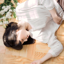 桔熊桔选春秋纯色简约隐藏式双口袋圆领长袖上衣T恤女大码AB4687图片