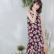 桔熊夏季V领碎花吊带连衣裙女复古长款鱼尾裙子大码DA5802图片