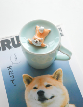 柴犬盖杯 陶瓷镭裎 咖啡杯 原创设计 花茶牛奶杯 三浅陶社 立体