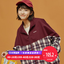 尔给原宿风蝙蝠袖拼接格子外套女怪味少女春秋韩版学生bf宽松图片
