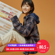 尔给港味复古chic早秋上衣女慵懒韩版学生宽松bf格子衬衫2018新款图片