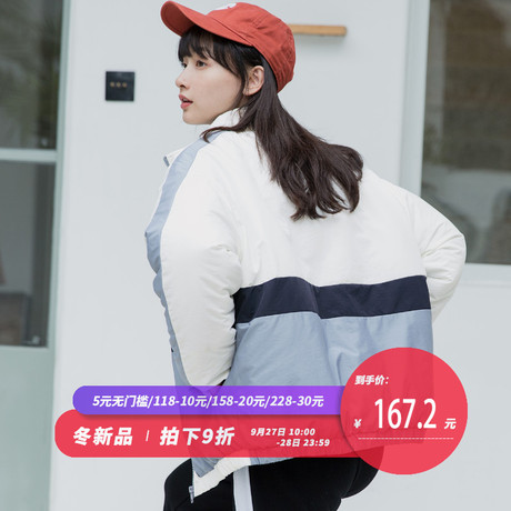 尔给冬季外套女长袖2018新款学生工装棉服oversize韩版宽松bf商品大图