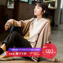 尔给开衫蝙蝠袖V领宽松小清新毛衣女甜美秋冬韩版新款学生慵懒图片