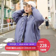 尔给连帽棉袄女2018新款韩版潮学生宽松bf加厚面包服短款蓬蓬冬装图片