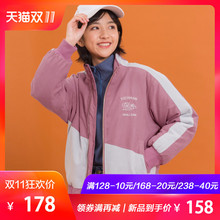 尔给拉链加厚嘻哈港风chic夹棉工装夹克外套女冬学生学院风潮街头图片
