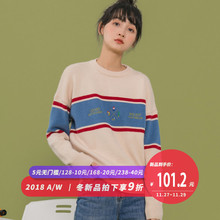 尔给ulzzang糖果色打底毛衣女2018新款宽松慵懒风套头韩版学生图片