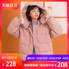 尔给夹棉chic工装外套冬女加厚学生棉服可爱少女2018新款韩版宽松图片