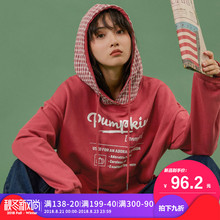 尔给秋季套头酷卫衣女潮连帽2018新款宽松学生韩版印花长袖上衣图片