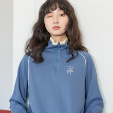 尔给立领早秋pphome卫衣女2018新款韩版宽松长袖拉链慵懒风上衣潮图片