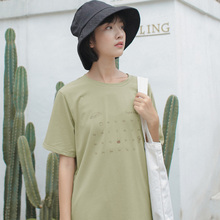 尔给抹茶绿短袖t恤女夏装2018新款学生印花韩风chic怪味少女上衣图片