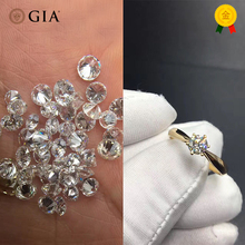 正品GIA30分50分1克拉天然南非裸钻18k铂金结婚男士女士钻石戒指