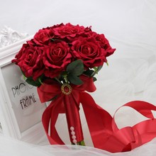 婚纱摄影道具仿真红玫瑰 包邮 外景秀禾服手捧花 中式婚礼新娘捧花