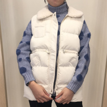 丹雷斯2018秋冬马甲女宽松中长款翻领百搭无袖背心休闲面包服外套图片