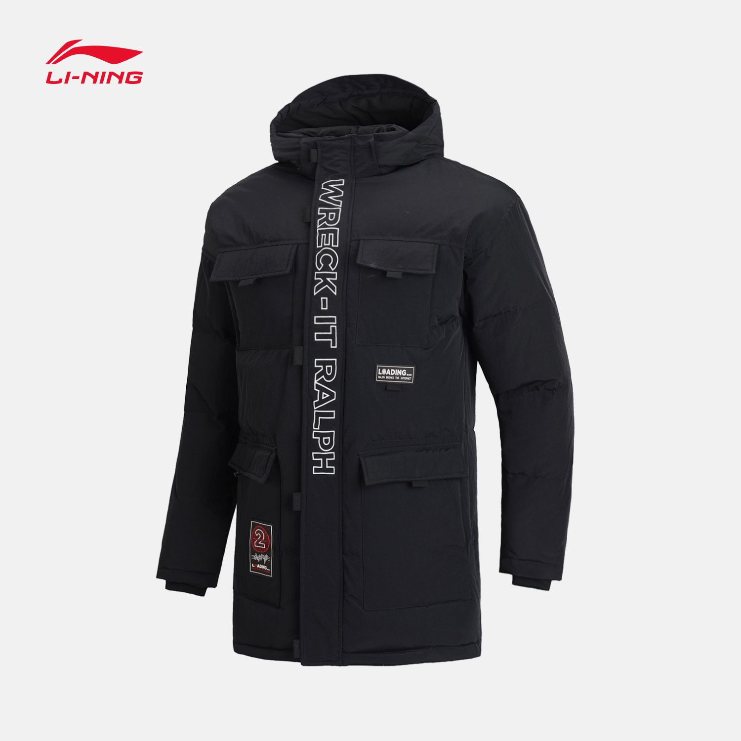 Li Ning Disneyland Vandal Wang Zhonglong Down jacket Men's warm hooded winter white duck down Sportswear