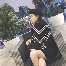 显瘦打底裙毛衣裙a字裙子 冬季针织连衣裙秋冬装 或喜加厚2018新款